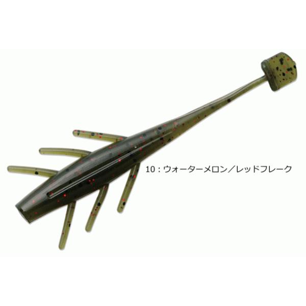 バレーヒル エビシャッド 3インチ #10：ウォーターメロン／レッドフレーク / ワーム ルアー / メール便可 / 釣具