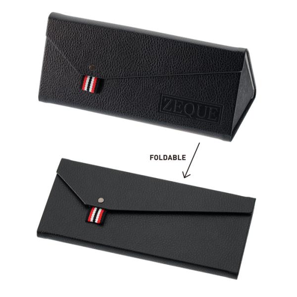 ゼクー Zeque グラスケース AS-055 (サングラスアクセサリー 釣り メンズ)■COLOR : BLACK■内装：IVORY 折り畳み式サングラスケース■CODE : AS-055■サイズ：横幅 168mm / 高さ 71mm /...