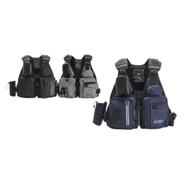 エクセル ゲームフローティングベスト(ウエストサポートベルト付) NF-2270 (ライフジャケット フローティングベスト 釣り)■サイズ：フリー■カラー：ブラック/グレー/ネイビー≪エクセル ライフジャケット フローティングベスト 釣り≫