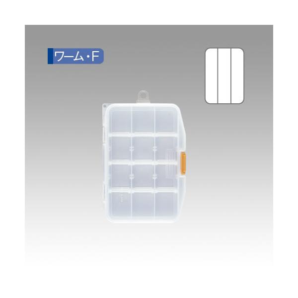 メイホウ ワームケース F (タックルボックス タックルケース)■サイズ外寸：146×103×23mm内寸：138×84×20mm■素材：ポリプロピレン■付属品：可変仕切板9枚付≪メイホウ タックルボックス タックルケース≫