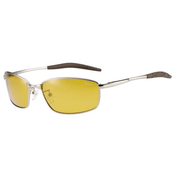 視泉堂 アルファメタル AM-5B ライトガンメタ／イエロー (偏光サングラス 偏光グラス 釣り メンズ)■フレームカラー：ライトガンメタ■レンズカラー：イエロー■偏光度 99%以上■UVカット■ブルー光カット■バネ蝶番付き≪視泉堂 偏光サ...
