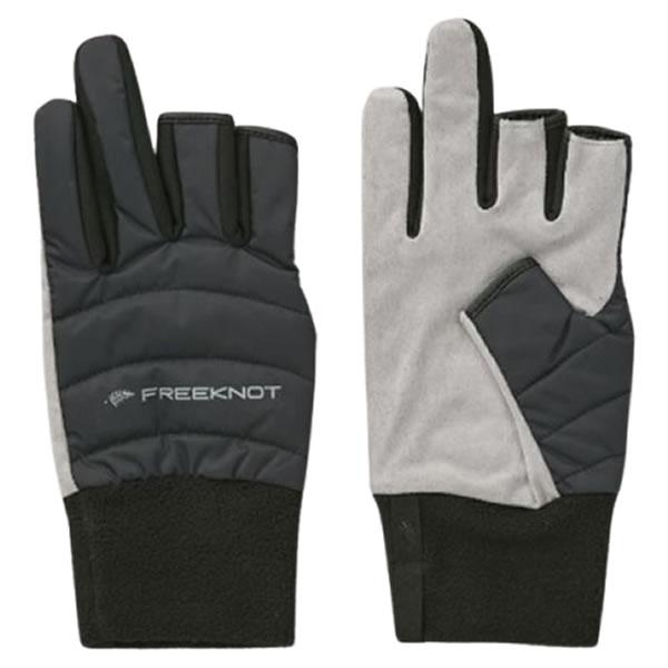 フリーノット FOインシュレーショングローブ3本カット ブラック Y4617■手囲いサイズ(サイズ)：23-24cm(M)・25-26cm(L)■素材/甲側：ナイロン100％　中綿：ポリエステル90％、アクリル10％　掌部：合成皮革　カフス...