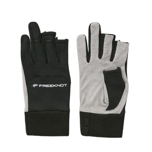フリーノット FOシープバックグローブ3本カット ブラック Y4622 (フィッシンググローブ 防寒手袋 釣り)■発売年：2024年秋【素材】ポリエステル100％≪フリーノット フィッシンググローブ 防寒手袋 釣り≫