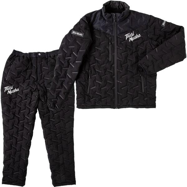 釣武者 ウェルディッドウォームアップスーツ ブラック フィッシングウェア 上下スーツ 防寒着 送料無料 フィッシング遊web店 通販 Paypayモール