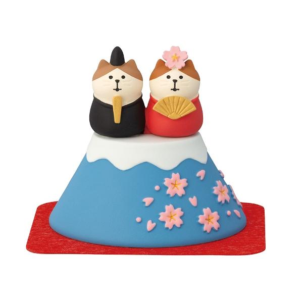 concombreにぎやかなごやかひなまつり。今年のおひなさまはいつもより大きめサイズ。存在感も華やかさもぐっと増しました。三にゃん官女、五にゃんこ囃子も揃って春の宴をにぎやかに楽しんでいます。ミニチュアマスコットの富士乗り猫雛です。富士山...