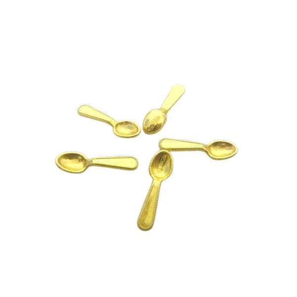 ミニチュアカトラリー スプーン ゴールド 20本セット 19mm 単価11円 / 卸売 フェイクスイーツ メール便対応可