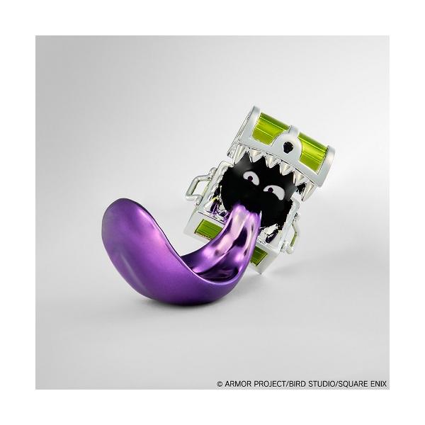 輝きと重量感のあるメタリックフィギュアシリーズ！大好評の「メタリックモンスターズギャラリー」から新たなシリーズが登場！モンスターとの戦闘シーンをイメージした『メタリックモンスターズギャラリーバトル』です。宝箱を開けた冒険者にすぐさまに長い舌...