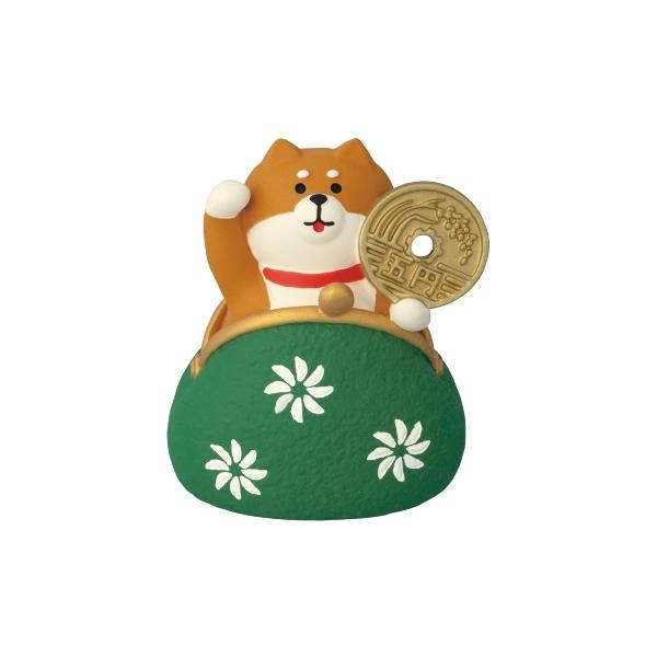 6/下予約 concombre コンコンブル ひょっこり金運がま口 招きわんこ / 福物 デコレ