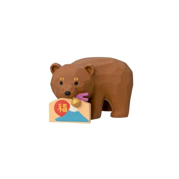 10/中予約 concombre コンコンブル 福運び木彫り熊 絵馬 / 新春獅子舞忍者ショー デコレ