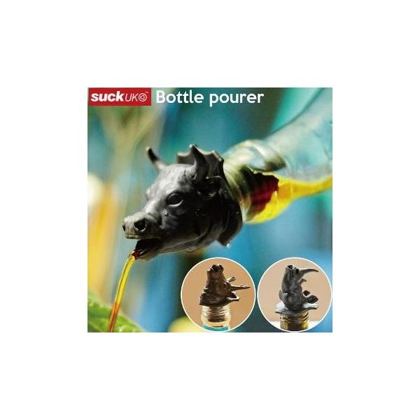 定価1320円/オイルビネガーボトルやカクテルボトルに取り付けて、中の液体を出しやすくするボトルポアラー。リアルな動物の頭とブラックカラーで高級感があります。置いておくだけでインテリアにも○バーや飲食店はもちろん自宅でもボトルを置いておく場...