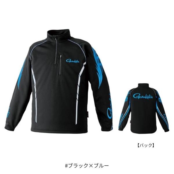 Gamakatsu（がまかつ） GM3766 2WAYウォームジップシャツ #ブラック