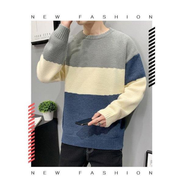 ニット セーター メンズ クルーネックニット ふるさと割 メンズセーター インナー 長袖 ゆったり ニットソー