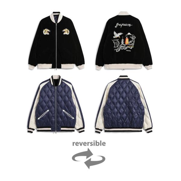 タイオン TAION メンズアウター REVERSIBLE SKAJAN DOWN JKT リバーシブル スカジャン ダウンジャケット TAION-JK04JS　フィットハウス