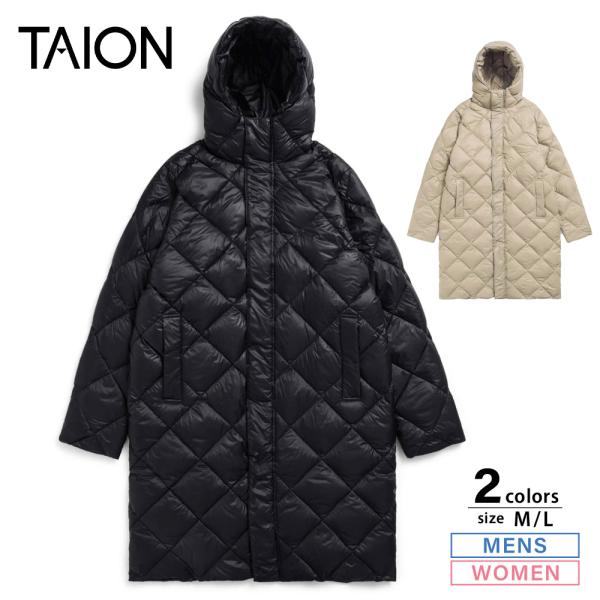 タイオン TAION アウター ユニセックス CITY PACKABLE HOOD LONG DOWN