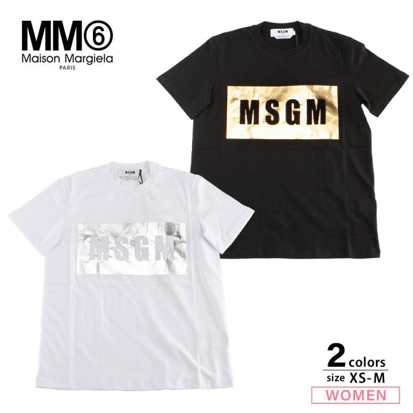 エムエスジーエム MSGM レディーストップス 箔プリント ロゴ