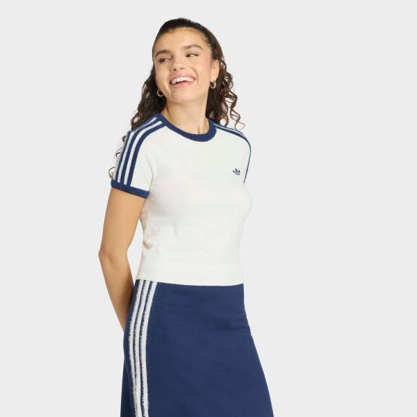 アディダスオリジナルス adidas originals レディーストップス レース カリ 半袖 Tシャツ KNITTED TEE KS9952　フィットハウス