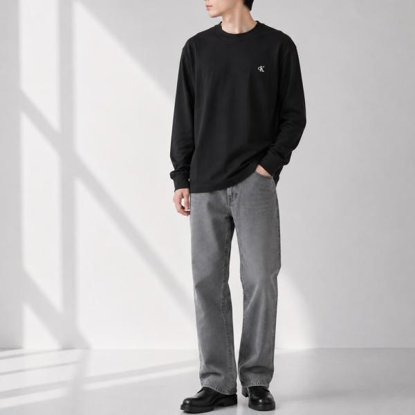 カルバンクラインジーンズ Calvin Klein Jeans メンズ 長袖Tシャツ ロングスリーブイージーモノグラムTシャツ LV04RD247GUB1　フィットハウス