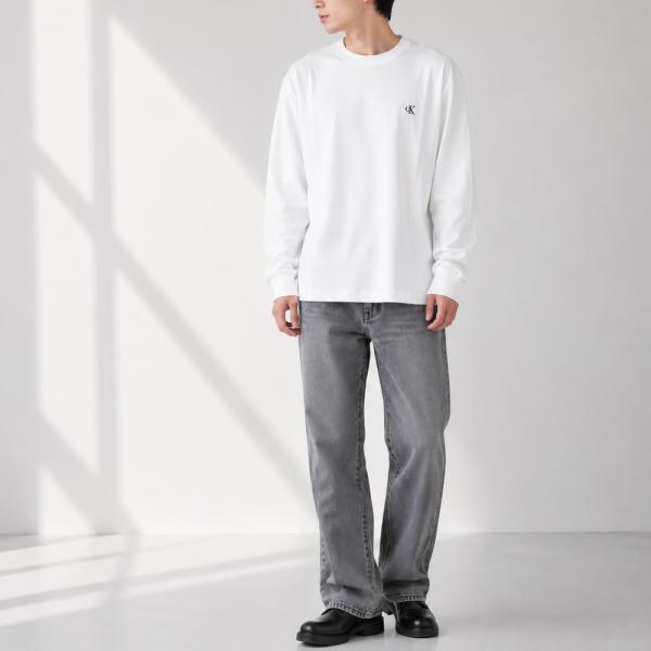 カルバンクラインジーンズ Calvin Klein Jeans メンズ 長袖Tシャツ ロングスリーブイージーモノグラムTシャツ LV04RD247GYAF　フィットハウス