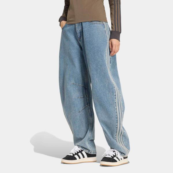 アディダスオリジナルス adidas originals レディースボトムス ハイライズ バレルレッグ デニムパンツ KQ6476　フィットハウス