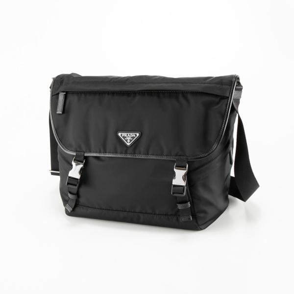 PRADA（プラダ） PRADA ReNylon+SAFFIANO フラップショルダー/NERO