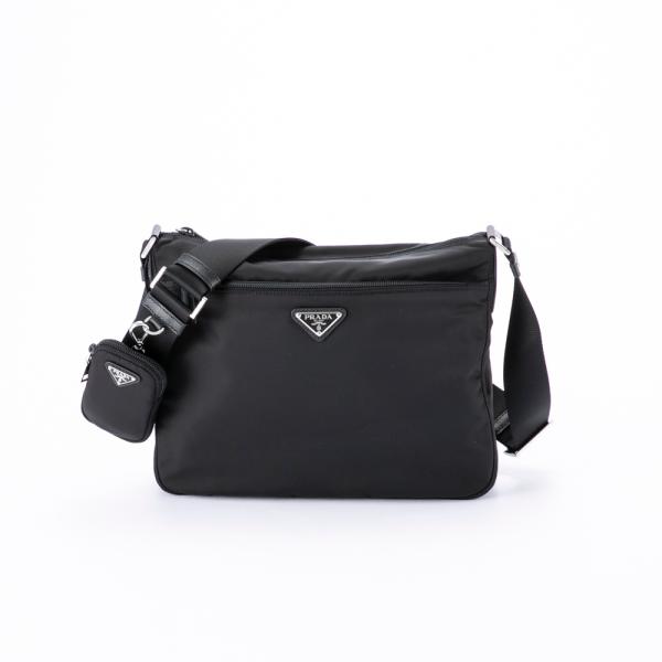 美品　PRADA　プラダ　ロゴ　ショルダーバッグ　ナイロン　黒　1BC421 PRADA（プラダ） ショルダーバッグ レディース ブラック 1BC421 RV44