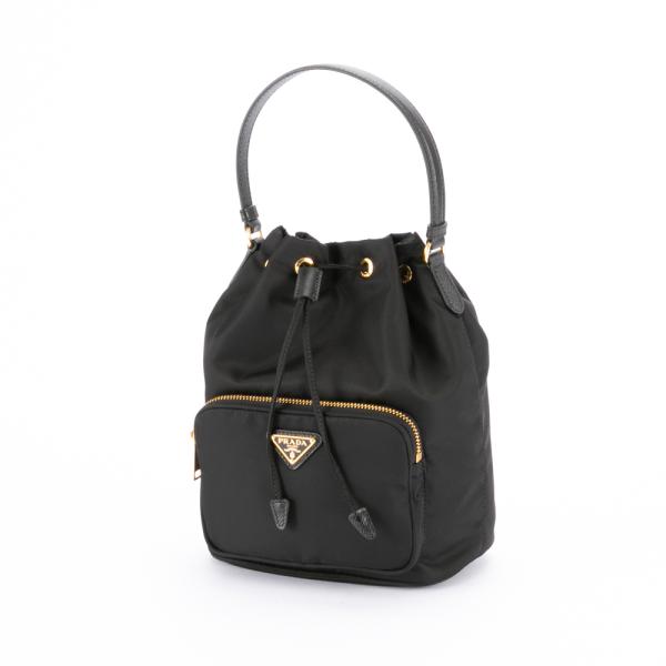PRADA プラダ ReNylon 巾着 ショルダーバッグ 1BH038 黒 PRADA（プラダ） PRADA ReNylon デュエット巾着ショルダーバッグ