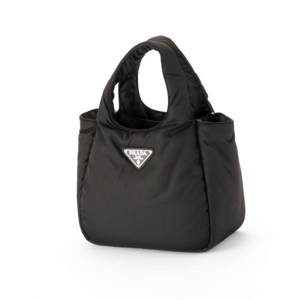 PRADAブラックナイロンハンドバッグ｜ジッパー付きスモールサイズ PRADA（プラダ） PRADA TESSUTO SOFT パデット スモール トートバッグ