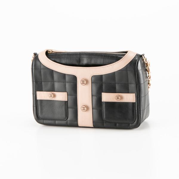 CHANEL シャネル チョコバー スエード ハンドバッグ ヴィンテージ シャネル チョコバー スエード シングルフラップ ダブルチェーンバッグ