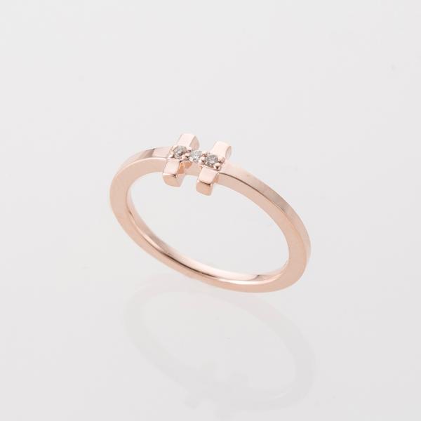 シェリークラン cheriecrin 指輪 K10PG ダイヤ0.02ct H型ピンキーリング　フィットハウス