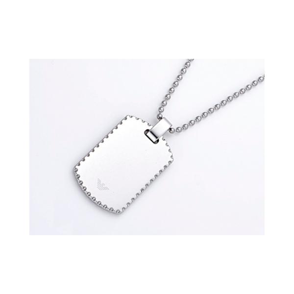 ★ EMPORIO ARMANI ★ ロゴ ネックレス ブラック×シルバー Amazon | (エンポリオアルマーニ) EMPORIO ARMANI ロゴ プレート