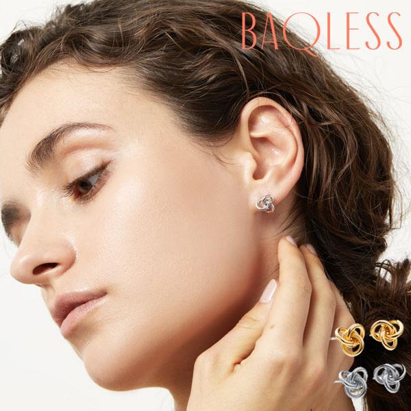 BAQLESS ピアス　Amity Rebecca Silver　(両耳用) BAQLESS（バックレス） 結 ゴールド シルバー Amity Rebecca Gold