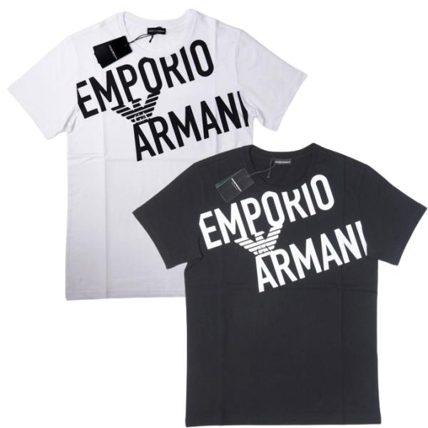 Emporio Armani エンポリオ アルマーニ SWIM 211818 3R476M クルーネック ブランド ロゴ Tシャツ ブラック