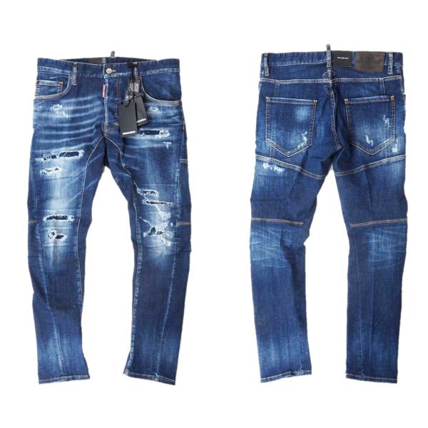 DSQUARED2 ディースクエアード ジーンズ TIDY BIKER DSQUARED2 ディースクエアード ダメージ ボタンフライ ジーンズ