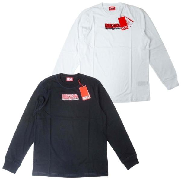 DIESEL（ディーゼル） 発泡ロゴ プリント レギュラー フィット 長袖 T