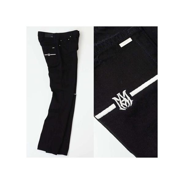AMIRI アミリ Slim-Fit Jeans クラッシュ加工 スリムフィットジーンズ スキニーデニムパンツ ブラック XM01201SD AMIRI（アミリ） メンズ ダメージ クラッシュ加工 MA刺繍 ブラック