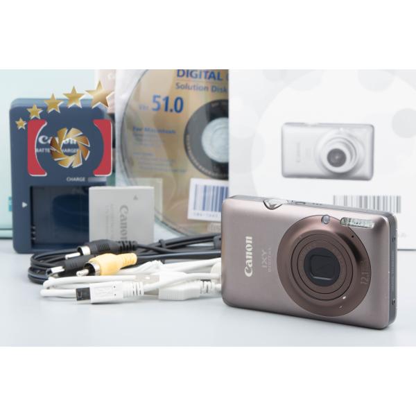 【中古】Canon キヤノン IXY Digital 220 IS ブラウン コンパクトデジタルカメラ 元箱付き