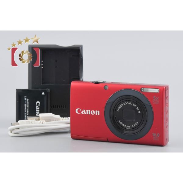 PowerShot 【中古】Canon キヤノン A3400 IS レッド コンパクト