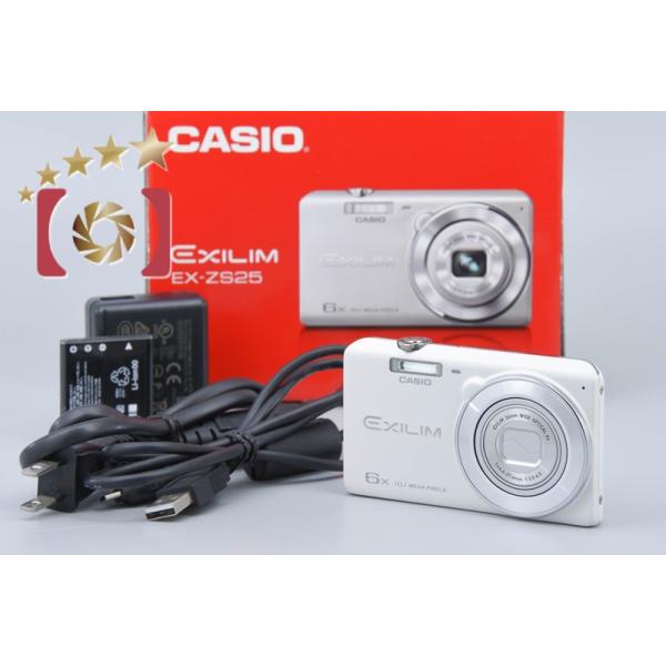 EXILIM 【中古】Casio カシオ EX-ZS25 ホワイト コンパクト EXILIM 【中古】Casio カシオ EX-ZS25 ホワイト コンパクト