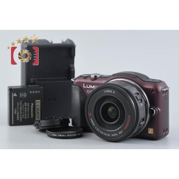 【中古】Panasonic パナソニック LUMIX DMC-GF5 14-42mm 電動ズームレンズキット センシュアルブラウン シャッター回数僅少