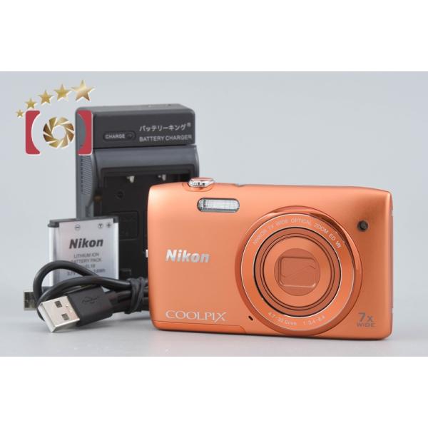 NikonデジタルカメラCOOLPIXS3500　アプリコットオレンジ ニコン（Nikon） 【中古】Nikon COOLPIX S3500 アプリコットオレンジ