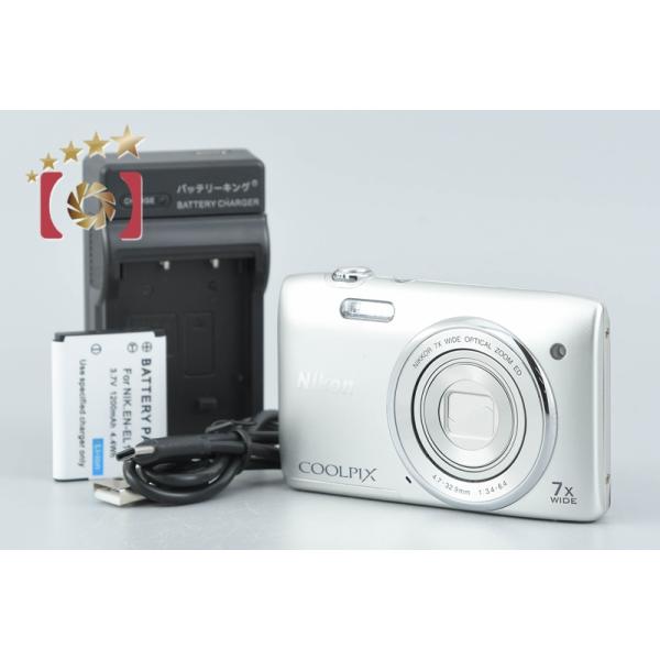 Nikon Coolpix S3400 デジタルカメラ、色はシルバー、状態良好。 ニコン（Nikon） 【中古】Nikon COOLPIX S3400 クリスタルシルバー
