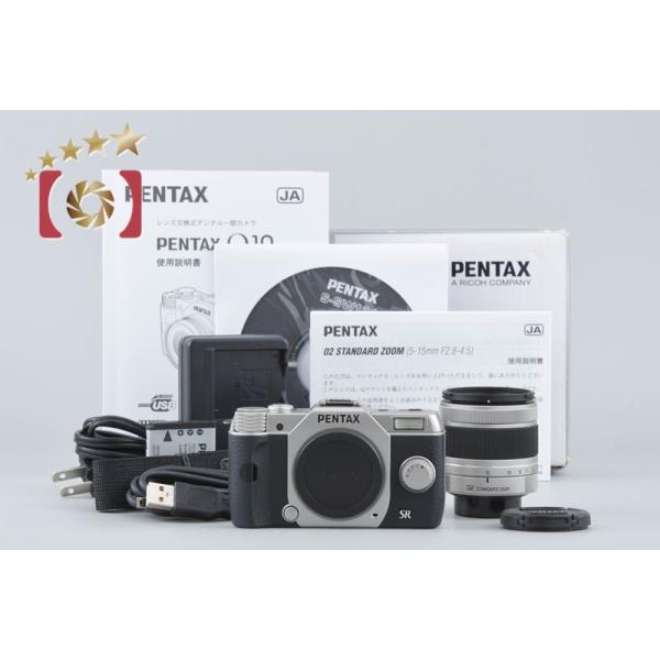 【中古】PENTAX ペンタックス Q10 ズームレンズキット シルバー シャッター回数僅少 元箱付き