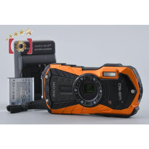 【中古】RICOH リコー PENTAX ペンタックス WG-50 オレンジ 防水デジタルカメラ