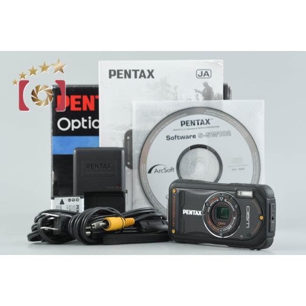 【中古】PENTAX ペンタックス Optio W90 ブラック 防水デジタルカメラ 元箱付き