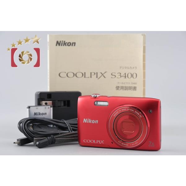 【中古】「非常に良い」Nikon COOLPIX S3400 RED ニコン クールピクス レッド ニコン（Nikon） 【中古】Nikon COOLPIX S3400 レッド コンパクト