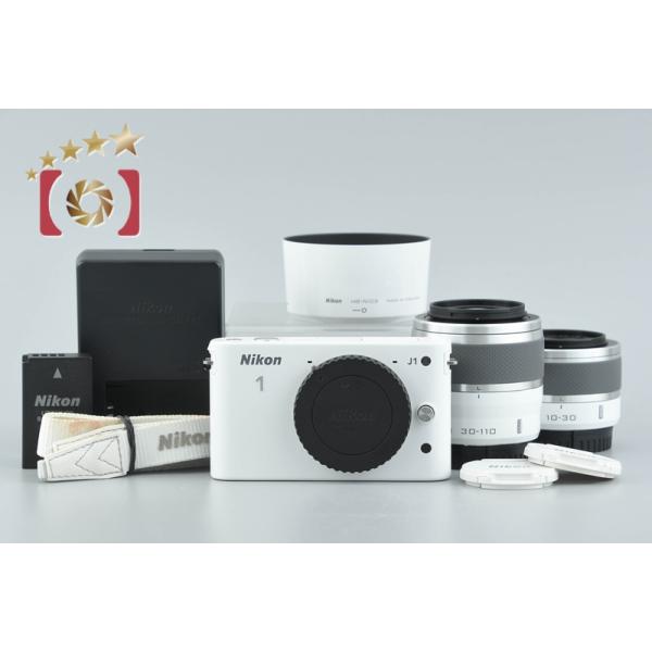 【中古】Nikon ニコン 1 J1 ダブルズームキット ホワイト シャッター回数僅少