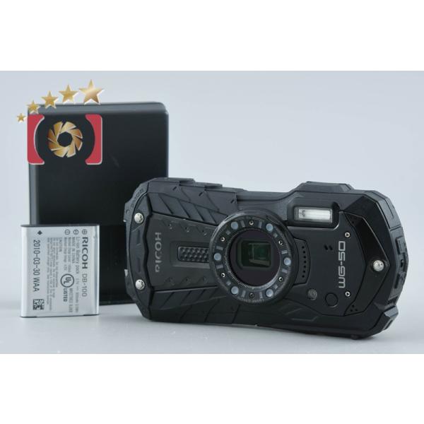 【中古】RICOH リコー PENTAX ペンタックス WG-50 ブラック 防水デジタルカメラ シャッター回数僅少