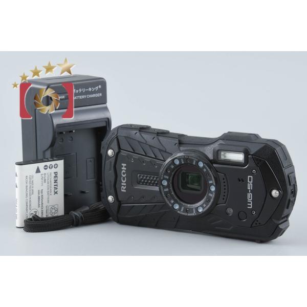 【中古】RICOH リコー PENTAX ペンタックス WG-50 ブラック 防水デジタルカメラ シャッター回数僅少