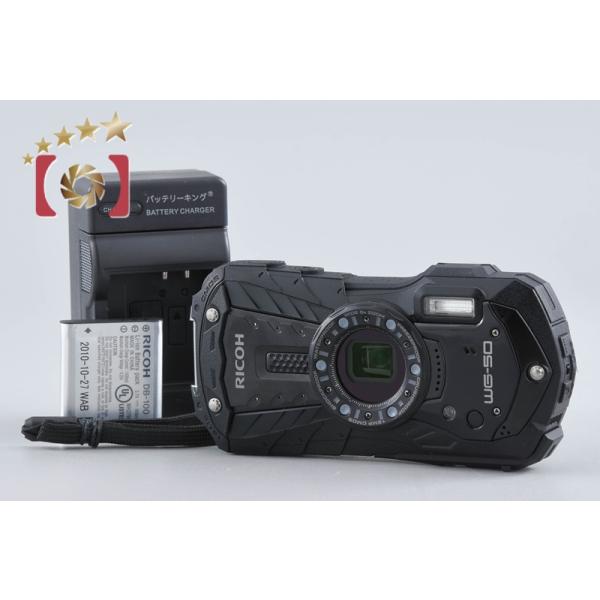 【中古】RICOH リコー PENTAX ペンタックス WG-50 ブラック 防水デジタルカメラ シャッター回数僅少