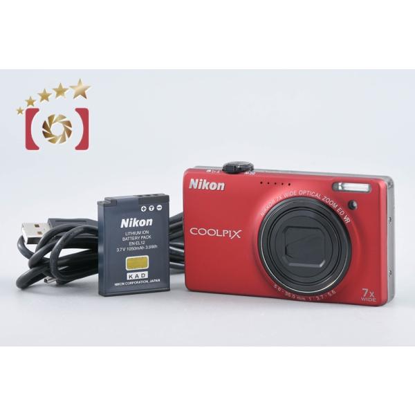 【中古】Nikon ニコン COOLPIX S6000 フラッシュレッド コンパクトデジタルカメラ